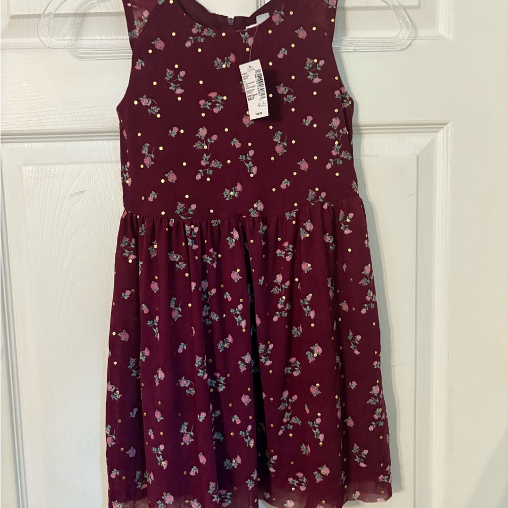 Floral Burgundy Kids Dress